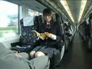 Japanese schoolgirl gets slutty on public train, fucks XXX in Tokyo