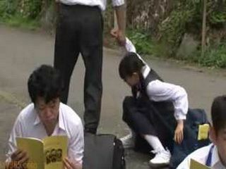 Fucking Nippon Schoolgirl Toy for Filthy Teacher on Nature Field Trip