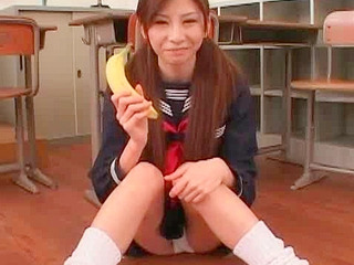 Japanese schoolgirl swallowing a big load after nailing her pussy in Tokyo.